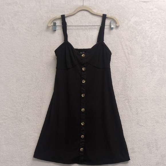 No Boundaries Junior's Black Academia Overall Mini Dress Size L - Picture 1 of 7